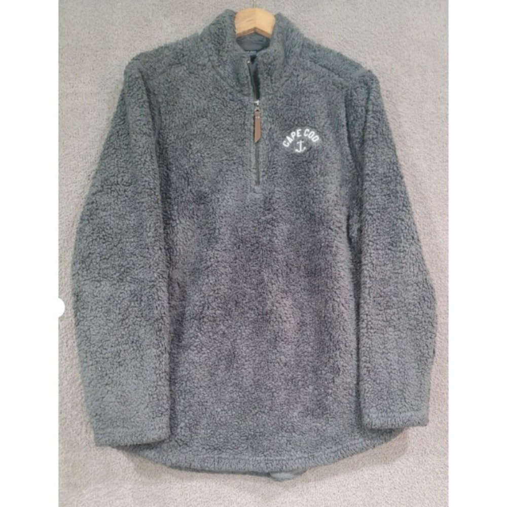 Charles River Apparel Cape Cod Sherpa Fleece Pullover Women's Large Gray Quarter